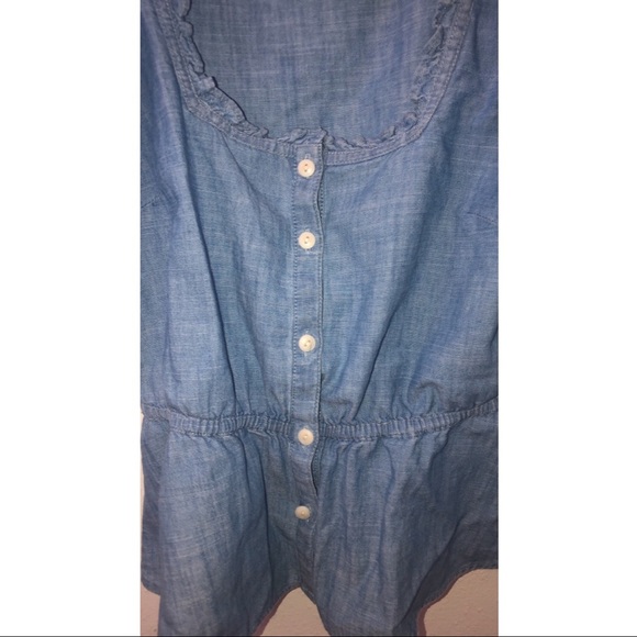 Madewell Denim Ruffle Top - Picture 2 of 3